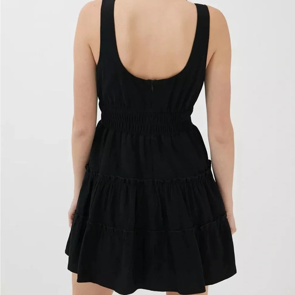 Urban Outfitters Heather Tiered Ruffle Mini Dress Navy Size Medium - Picture 7 of 10